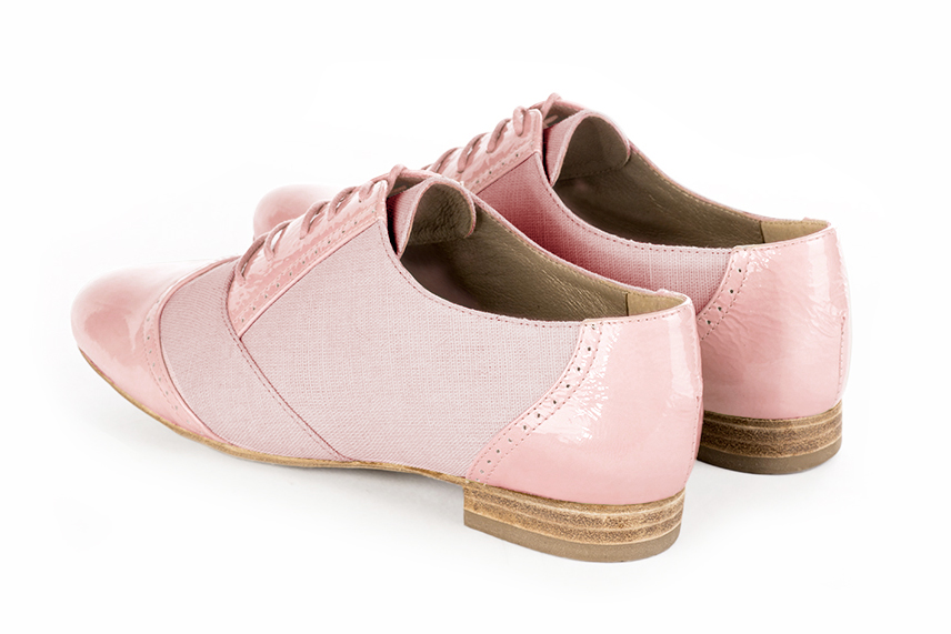 Light pink women's fashion lace-up shoes.. Rear view - Florence KOOIJMAN